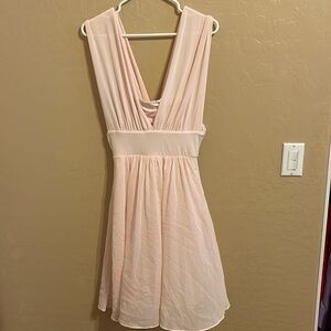 White House Black Market Women’s Pale Pink Flowy Strapless Formal Dress Size 4